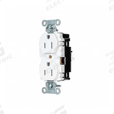 HUBBELL Receptacle: Duplex, 5-15, White, 125V AC, 15 A, 2 Pole / 3 Wire (MPN 5252STW) - General Purpose Receptacles