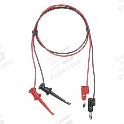 POMONA Test Leads: Black/Red Electrical Current Color, Banana Plug, 2 ft Lg - Test Leads with Clips