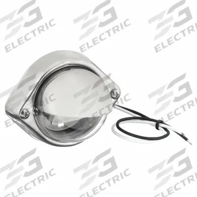 GROTE Courtesy Light: Courtesy Light, LED, Clear, Round, 12V DC, Blunt Cut - Stepwell Courtesy Lights