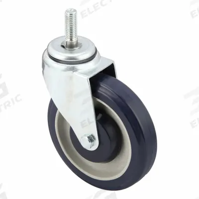 APPROVED VENDOR Stem Caster: Inch, Swivel, 5 in Wheel Dia., 1 1/4 in Wheel Wd - Threaded Stem Casters for Shopping Carts