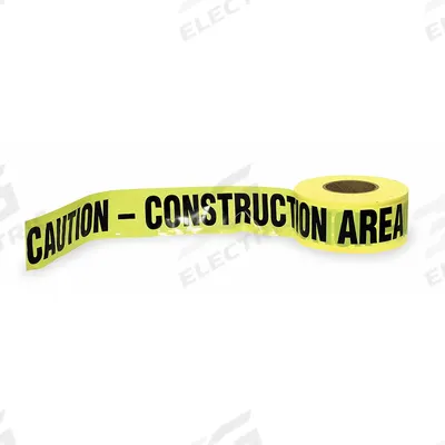 APPROVED VENDOR Barricade Tape: 1,000 ft Lg, 3 in Wd, Caution Construction Area Legend - Specific Caution Messaging Barrier Tape