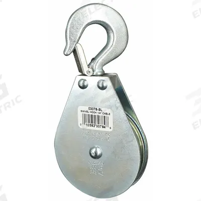 APPROVED VENDOR Pulley Block: Swivel, Upright Mount, Pulling, 800 lb Working Load Limit - Hook-Attached Snatch Blocks