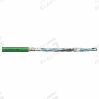 CHAINFLEX Measuring System Cable: (4) Pr 22 AWG (0.34)/(4) 20 AWG (0.50), Green, PUR Jacket (MPN CF894-011). Key specifications — Conductor Grouping: (4) Pair 22 AWG/(4) 20 AWG; Includes Ground: No; Overall Length: Order by the Foot; Minimum Bend Radius Factor - Fixed: 8 x OD; Minimum Bend Radius Factor - Flexible: 12 x OD; Brand: CHAINFLEX.
