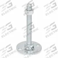 JW WINCO Male-End Leveling Mount: Swiveling Stud, 3/8"-16 Thread Size, 2.36 in, 2,248 lbf Capacity (MPN 40-60-3/8X16-150-B0-SK). Key specifications — Base Shape: Round; Load Capacity: 2,248 lbf; Mounting Holes: Mounting Holes Included; Includes: Nut; Hex Size: 11/16 in.