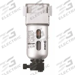 GROZ Compressed Air Filter: Particulate, 1/4 in NPT, 40 micron, 28 cfm, 145 psi Max Op Pressure (MPN F13913-S). Key specifications — attr110055: Light Duty; attr110008: GROZ.