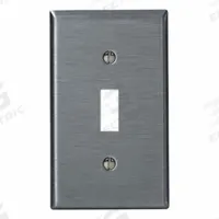 LEVITON Wall Plate: Toggle, 1 Gang, Midsize Size (MPN SSJ1-40). Key specifications — Brand: LEVITON; Material: Stainless Steel.