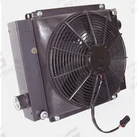 COOL-LINE Forced Air Oil Cooler: 36 hp Heat Removed, 80 gpm Max. Flow, 377 psi Max. Pressure, 12V DC (MPN D36-12). Key specifications — attr96059: SAE #20; attr96056: IP 68; attr96057: 12V DC; attr98919: COOL-LINE.