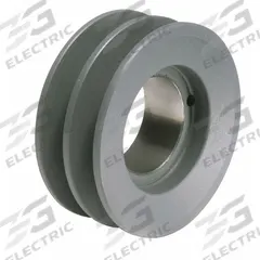 APPROVED VENDOR V-Belt Pulley: 2BK52, 2 Groove, 4.95 in OD, Bushed Bore, H/QT, Cast Iron. Key specifications — Pulley Industry Number: 2BK52; Pitch Diameter: 4.6 in (5L, B); For Belt Section (broad, with similar types): 5L, B, or BX.