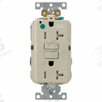 LEVITON GFCI Receptacle: Hospital Grade, Decorator Duplex, 5-20R, Ivory, GFCI, 125V AC, 20 A (MPN GFWT2-HGI)