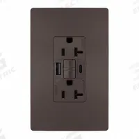 USB Receptacle: Duplex, 5-20R, 2 USB Ports, USB Type A/C, Brown, 125V AC, 20 A, GFCI (MPN 2097TRUSBAC). Key specifications — Brand: LEGRAND.