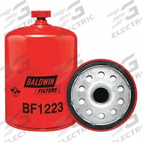BALDWIN FILTERS Fuel Filter: Spin-On, 4 1/4 in Outside Dia, 1"-14 Thread Size, Cellulose, BF1223. Key specifications — attr1137520: BF1223; attr434022: BALDWIN FILTERS; attr427730: Cellulose; attr427731: Attached Gasket; attr1017112: Buses; attr1017113: Ford.