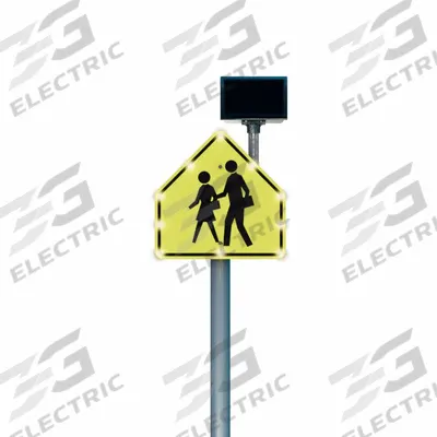 LED Traffic Signal Controller: 36 in Nominal Sign Size (W x H), Aluminum, S1-1 MUTCD - Flashing LED School Crossing Signs