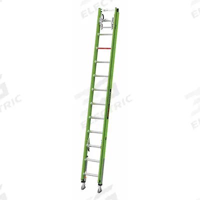 LITTLE GIANT Extension Ladder: 24 ft Ladder Size, Fiberglass, 375 lb Load Capacity - Cable Grab Non-Conductive Fiberglass Extension Ladders