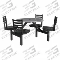 PALMER HAMILTON Picnic Table: Fiberglass, Durable Fiberglass Finish, Gray, 34 in Overall Ht (MPN PH-4S36RD-SGBOBS). Key specifications — Brand: PALMER HAMILTON; Tabletop Color: Gray; Manufacturer Part Number: PH-4S36RD-SGBOBS; Standards: GREENGUARD® GOLD Certified; Product Type: Picnic Table; Frame Material: Steel.