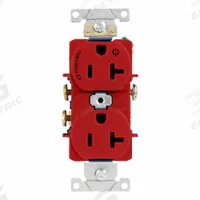LEVITON Plugs and Receptacles: Duplex, 5-20, Red, 125V AC, 20 A, 2 Pole / 3 Wire (MPN 5362-S1R)