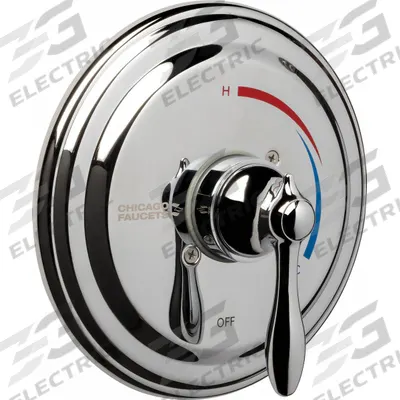 CHICAGO FAUCETS Tub and Shower Valve Trim: Circle Trim Plate, Brass - Handle & Trim Kits for Bathtubs & Showers