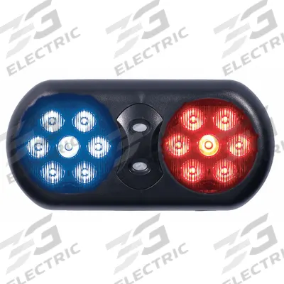 CODE 3 Visor Flip Light: LED, Blue/Red, 11 in Overall Lg, 5 3/8 in Overall Ht - Visor Mounted Emergency Lights