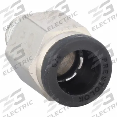 PARKER Push-Fit Fitting: 3/8 in OD x 1/8 in Pipe Size, Push-to-Connect x MNPTF - Nickel-Plated Brass Tube Fittings