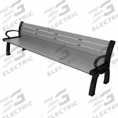 ULTRASITE Heritage Outdoor Bench: Heritage, 96 in Overall Lg, 30 in Overall Ht, Gray, Black (MPN PB 8GRABFHER). Key specifications — Manufacturer Part Number: PB 8GRABFHER; Brand: ULTRASITE; Frame Color: Black; Product Type: Outdoor Bench; Seat Color: Gray; Series: Heritage.
