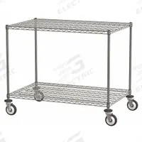 METRO Wire Shelving Unit: 48 in x 30 in x 39 7/8 in, Dry, Split Sleeve, 2 Shelves, (4) Swivel (MPN 65132-IP). Key specifications — attr15738: Silver; attr15739: (4) Posts; attr14157: Chrome; attr14150: Dry; attr14159: Round; attr5304: 2; attr14155: (4) Swivel; attr14158: Steel.