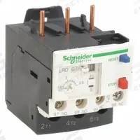 SCHNEIDER Overload Relay: Thermal Protection, 3 Poles, 1NO/1NC, Phase Loss Sensitivity (MPN LRD07). Key specifications — Brand: SCHNEIDER; Auxiliary Contact Form: 1NO/1NC; Compatible Contactor Series: TeSys Deca; Terminal Connection Type: Screw Clamp Terminals; Maximum Voltage Rating: 690V AC; Phase Loss Sensitivity: Yes; Thermal Units Required: None (Relay Includes Integrated Bimetallic Elements); Compatible Contactors: TeSys Deca (9 to 38 Amp Models).