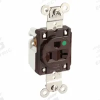HUBBELL Receptacle: Hospital Grade Fed. Spec., Single, 5-20R, Brown, 125V AC, 20 A, 2 Pole / 3 Wire (MPN HBL8310)