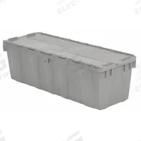 ORBIS Attached Lid Tote: 24.7 gal, 39 1/4 in x 14 in x 12 in, Gray Body, Gray Lid, Stacking Capable (MPN FP32 Gray). Key specifications — attr1188613: Plastic; attr1188631: ORBIS.