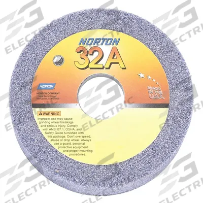 NORTON Straight Cup Grinding Wheel: Type 6, 5" x 1 1/2" x 1 1/4", 32A46-KVBE - Grinding Wheels for Moderate-to-Heavy Grinding of Tool Steels