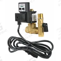 SPEEDAIRE Timed Electric Auto Drain Valve: 1/2 in NPT Pipe, 1/4 in Drain, 0.75 gpm, 115 V (MPN 13X538). Key specifications — attr294755: SPEEDAIRE; attr292031: 0.5 sec to 10 sec.