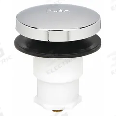 WATCO Drain Stopper: ABS, Chrome-Plated, 2 in Overall Dia, Toe Touch, 2 in Fits Drain Size (MPN 38410-CP). Key specifications — Color: Silver; Includes: Foot Actuated Stopper; Material: ABS.