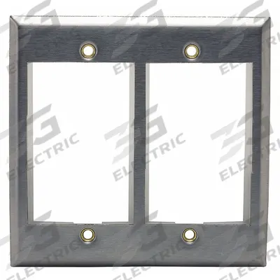 HUBBELL PREMISE WIRING Wall Plate: 2 Gang, Flat Module, Silver - Modular Keystone Wall Plate Frames