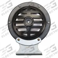 WOLO Electric Horn: 24-48V DC, High Tone, Electric, Black, Painted, 115 dBA Sound Level - Max (MPN 372LE-24/48). Key specifications — Type: High Tone; Brand: WOLO; Compatible Vehicle Type: Material Handling Equipment; Finish: Painted; Includes: Mounting Bracket; Color: Black.