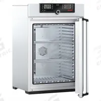 MEMMERT Programmable Universal Oven: Forced Air, 5.9 cu ft Capacity, 300°C Max Temp, 3,200 W Watt (MPN UF 160PLUS, 230V). Key specifications — Voltage: 230V AC; Brand: MEMMERT; Temperature Accuracy Tolerance: +/-0.1°C up to 99.9°C, +/-0.5°C @ 100°C+; Temperature Uniformity: +/-1.9°C.