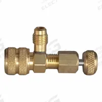 YELLOW JACKET Valve Core Depressor: 5 1/2 in Lg, Brass, 1/4 in Female SAE Right-Hand, Right-Hand (MPN 18993). Key specifications — Application: Vacuum Gauges; Product Type: Valve Core Depressor; Brand: YELLOW JACKET; Body Material: Brass; Manufacturer Part Number: 18993.