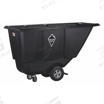 TOUGH GUY Tilt Truck: 13.5 cu ft, 450 lb, 60 in L x 30 1/2 in W x 36 in H, Black - General Purpose Plastic Tilt Trucks