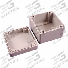 HAMMOND Enclosure: Polyester, 4 in x 4 in x 4 in, NEMA 4/4X, Solid Cover, Screw On (MPN 1590ZGRP121). Key specifications — Brand: HAMMOND; Closure Method: Screws; Enclosure Material: Polyester; Knockouts: Not Included.