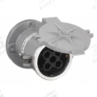 HUBBELL Pin and Sleeve Receptacle: Gray, 250V DC/600V AC, Three Phase, 200 A, 4 Pole, 4 Wire (MPN VR20412). Key specifications — Brand: HUBBELL.