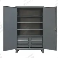 DURHAM MFG Storage Cabinet: 48 in x 24 in x 78 in, Swing Handle & Padlock Hasp, 12 ga Panel Thick (MPN HDCD244878-6B95). Key specifications — Cabinet Color: Gray; Method of Construction: Welded; Base Type: Legs; Assembled: Assembled; Mobility: Stationary; Adjustable Shelves: Adjustable; Cabinet Finish: Powder Coated; Cabinet Material: Steel.
