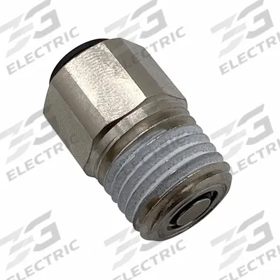 LEGRIS Push-Fit Adapter Fitting: 1/4 in Pipe x 8 mm OD Size, BSPT x Push-to-Connect - Nickel-Plated Brass Tube Fittings