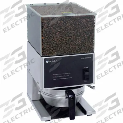 BUNN Portion Control Coffee Grinder: 6 lb Capacity, Single Hopper, Silver - Portion-Control Coffee Grinders