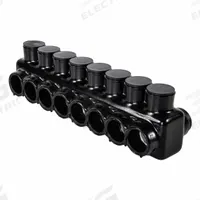 POLARIS Multitap Connector: 8 Port, Double-Sided Entry, 10 AWG – 350 kcmil Wire Size, Black (MPN IPLD350-8). Key specifications — Body Material: Aluminum; Brand: POLARIS.