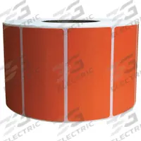APPROVED VENDOR Barcode Printer Label: 3 in Label Wd, 2 in Label Ht, Orange, 3 in Core Dia., Matte (MPN 60DX45). Key specifications — Brand: APPROVED VENDOR; Label Color: Orange; Perforation: Perforated; Adhesive Material: Permanent; Label Finish: Matte.