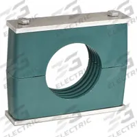 ZSI Vibration-Dampening Beta Clamp: Ribbed Bore, 304 Stainless Steel Clamp, Polypropylene Cushion (MPN S7038S-SS)