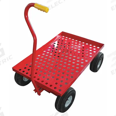 APPROVED VENDOR Wagon Truck: 1,000 lb Cap, 36 in L x 24 in W x 11 1/4 in H Deck, J-Shaped - Flow-Through Lipped Metal Deck Trucks