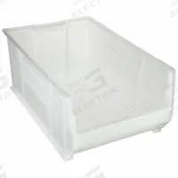 AKRO-MILS Super Size Bin: 29 1/4 in Overall Lg, 18 3/8 in x 12 in, Clear, Stacking Capable (MPN 30290SCLAR). Key specifications — Mobility: Stationary; Material: Plastic; Brand: AKRO-MILS; Stackable: Stacking Capable.
