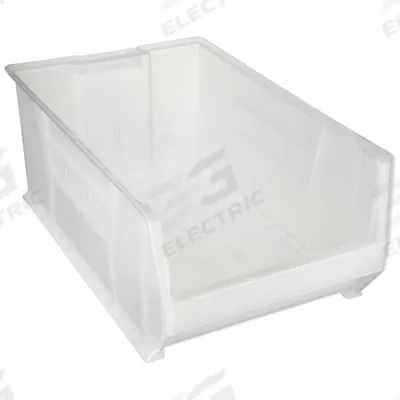 AKRO-MILS Super Size Bin: 29 1/4 in Overall Lg, 18 3/8 in x 12 in, Clear - Clearview Hopper Bins