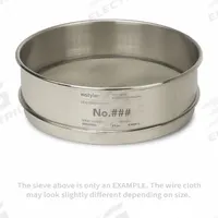 ADVANTECH Standard Stainless Steel Cloth Test Sieve: Stainless Steel, 8 in Outside Dia, 2 5/8 in Ht (MPN 1/4"SS8F). Key specifications — Screen Material: Stainless Steel; Brand: ADVANTECH; Frame Material: Stainless Steel; Standards: ASTM E11; US Standard Screen Size: 1/4 in.