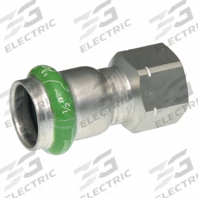 APOLLO Crimp Adapter Fitting: 1 in Pipe x 3/4 in Pipe Size, Press-fit x FNPT, EPDM - Potable Water Stainless Steel Press Fittings