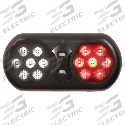 CODE 3 Visor Flip Light: LED, Red/White, 11 in Overall Lg, 5 3/8 in Overall Ht - Visor Mounted Emergency Lights