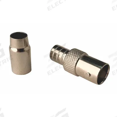 VITEK Coaxial Crimp Connector: Female, Connector, Silver, Crimp-On, RG-6, 1 GHz Max Freq - BNC Coaxial Connectors